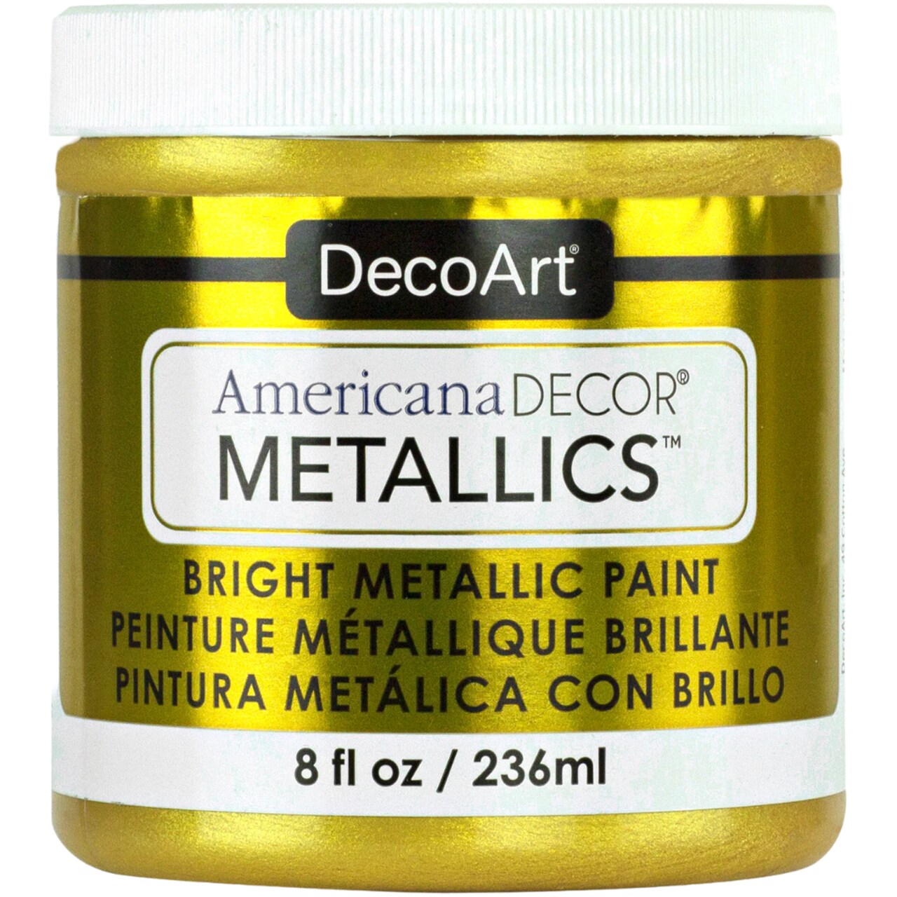 Americana Decor Metallics 8 oz – Ultra-Shine Metallic Acrylic Paint for Furniture, Décor & DIY Projects